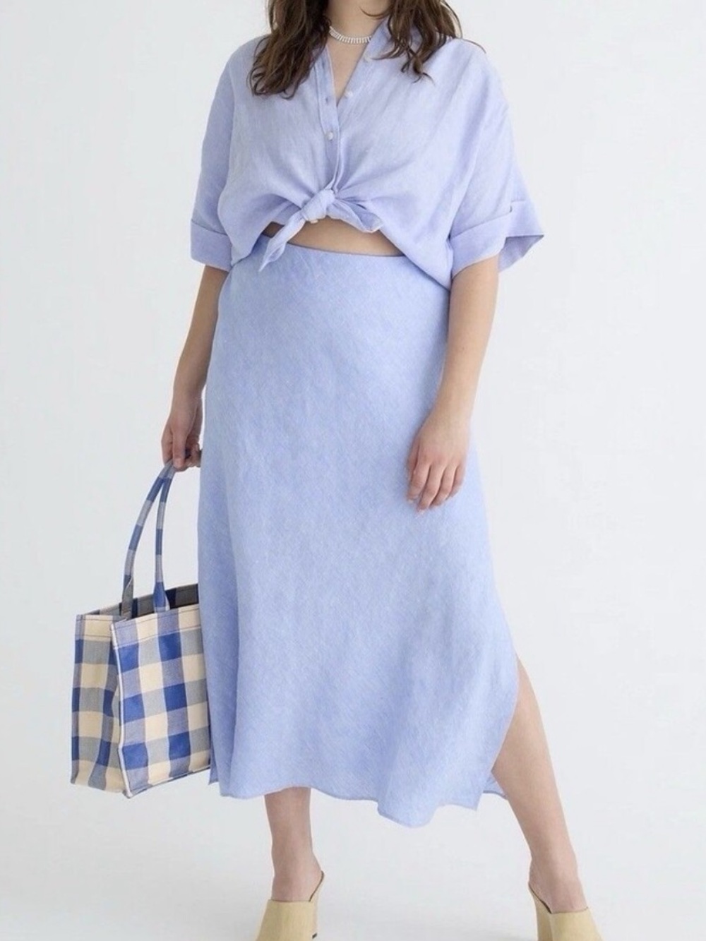 NWT J. Crew Women's Gwyneth Slip Skirt in Linen Size XL - Picture 1 of 9